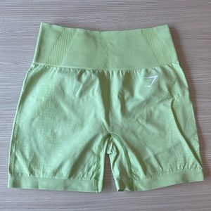 Lime Green GYMSHARK Vital Seamless 2.0 Workout Shorts Size S Contour Details